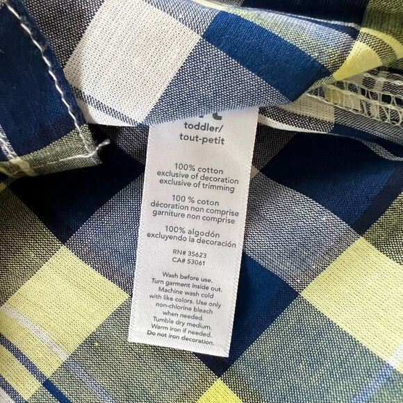 NWT! Carter's Blue Yellow Dinosaur Long Sleeve Button Down Shirt 4T - Picture 7 of 7